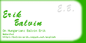 erik balvin business card